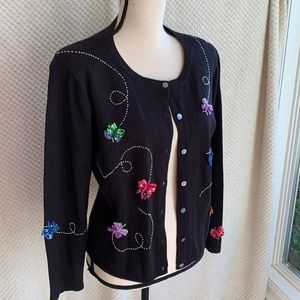 Beaded Butterfly Sweater